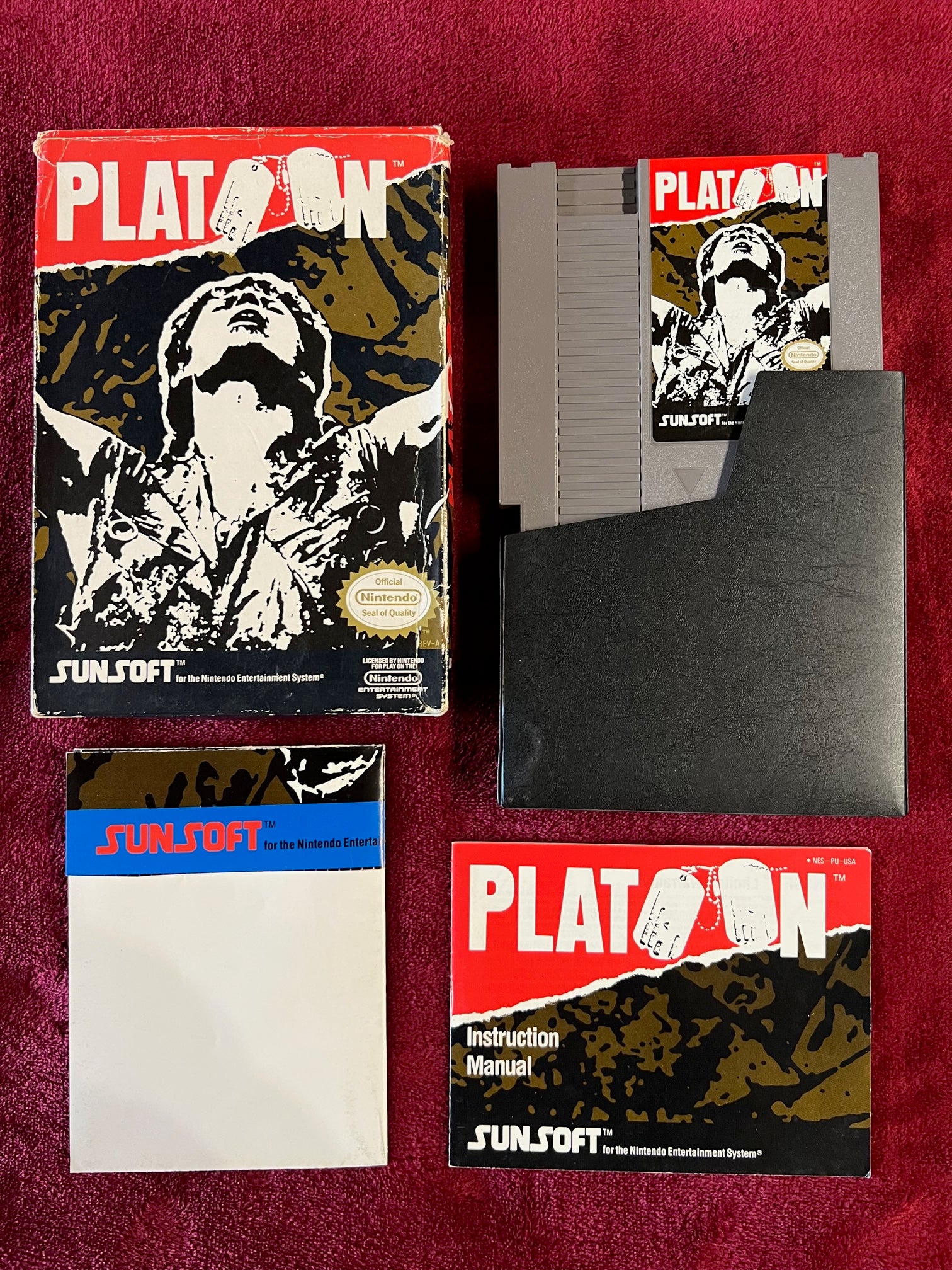 Platoon Nintendo NES Sunsoft 1988 Nes-Pu-Usa Made in Japan