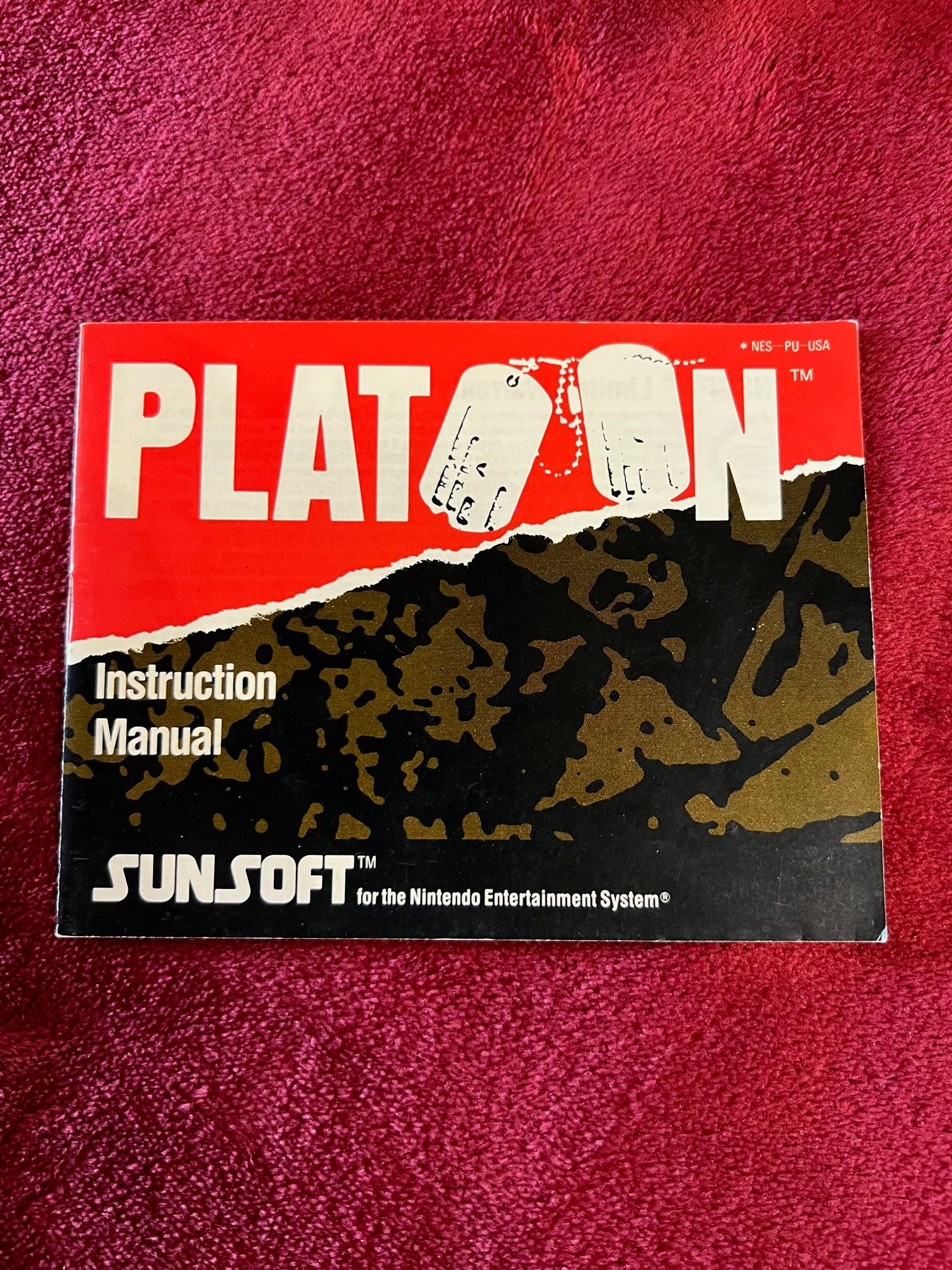 Platoon Nintendo NES Sunsoft 1988 Nes-Pu-Usa Made in Japan