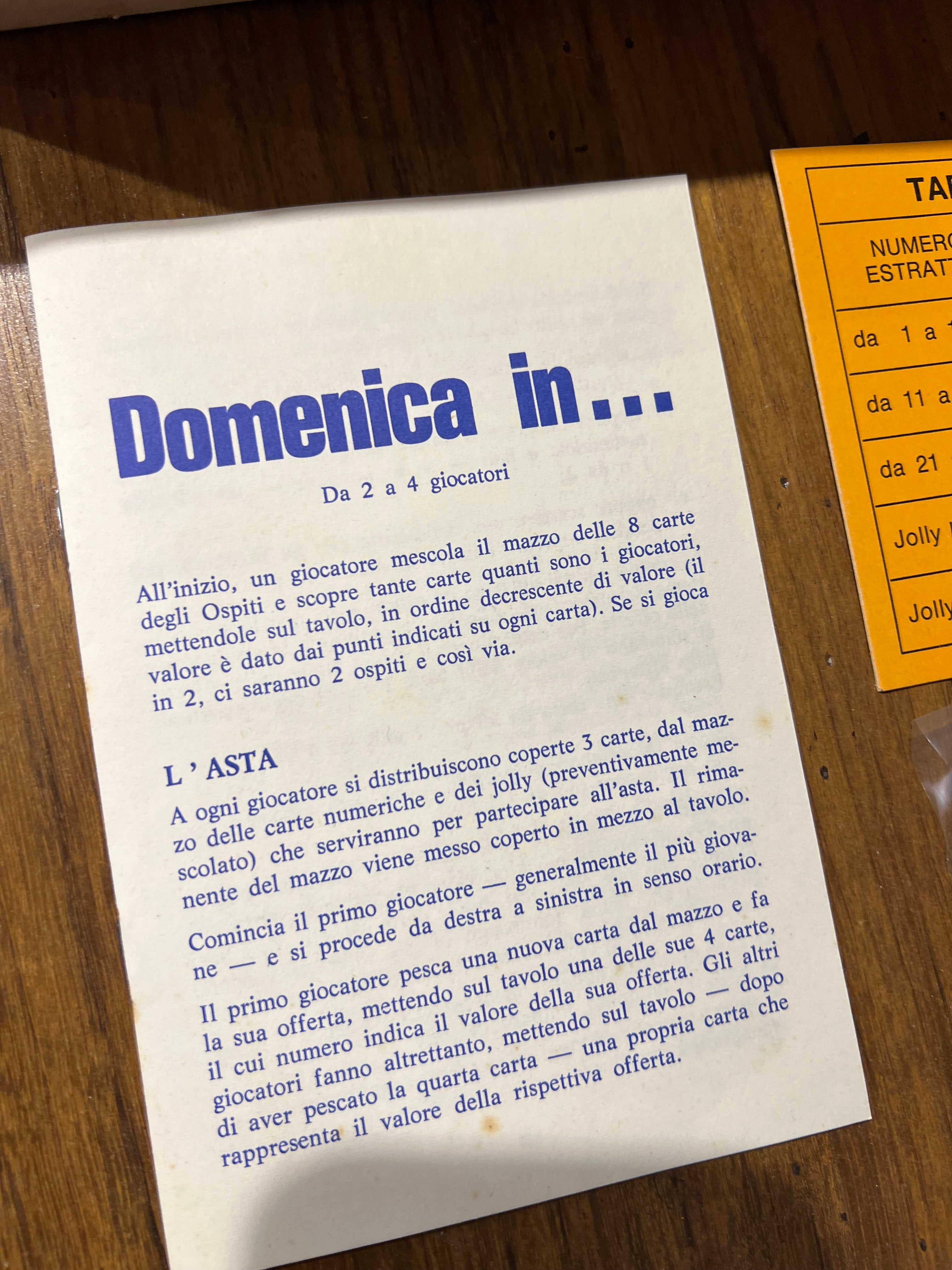 Domenica In il gioco di Pippo Baudo Editrice Giochi 1978