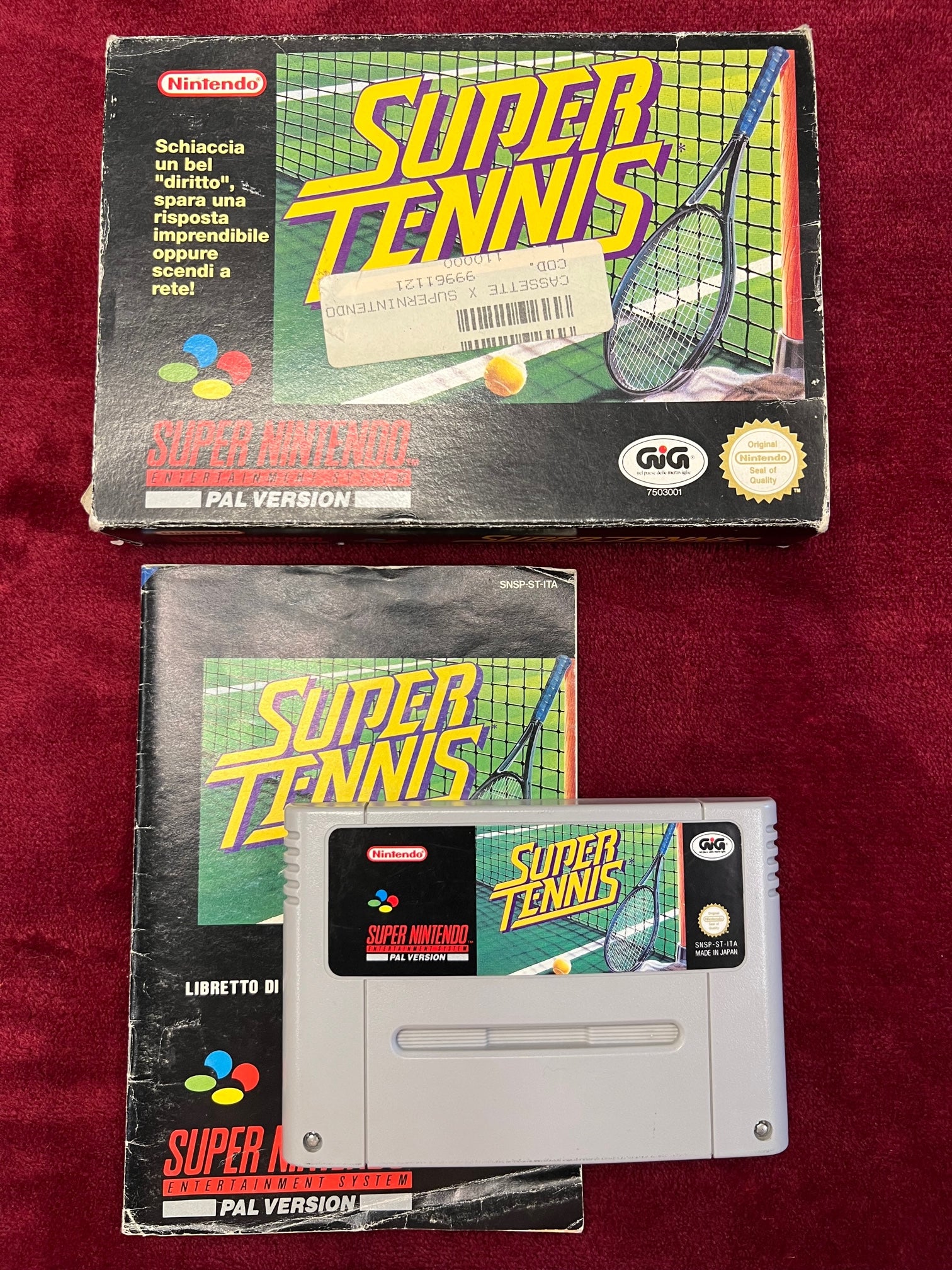 Super Tennis gioco Super Nintendo SNSP-ST-ITA