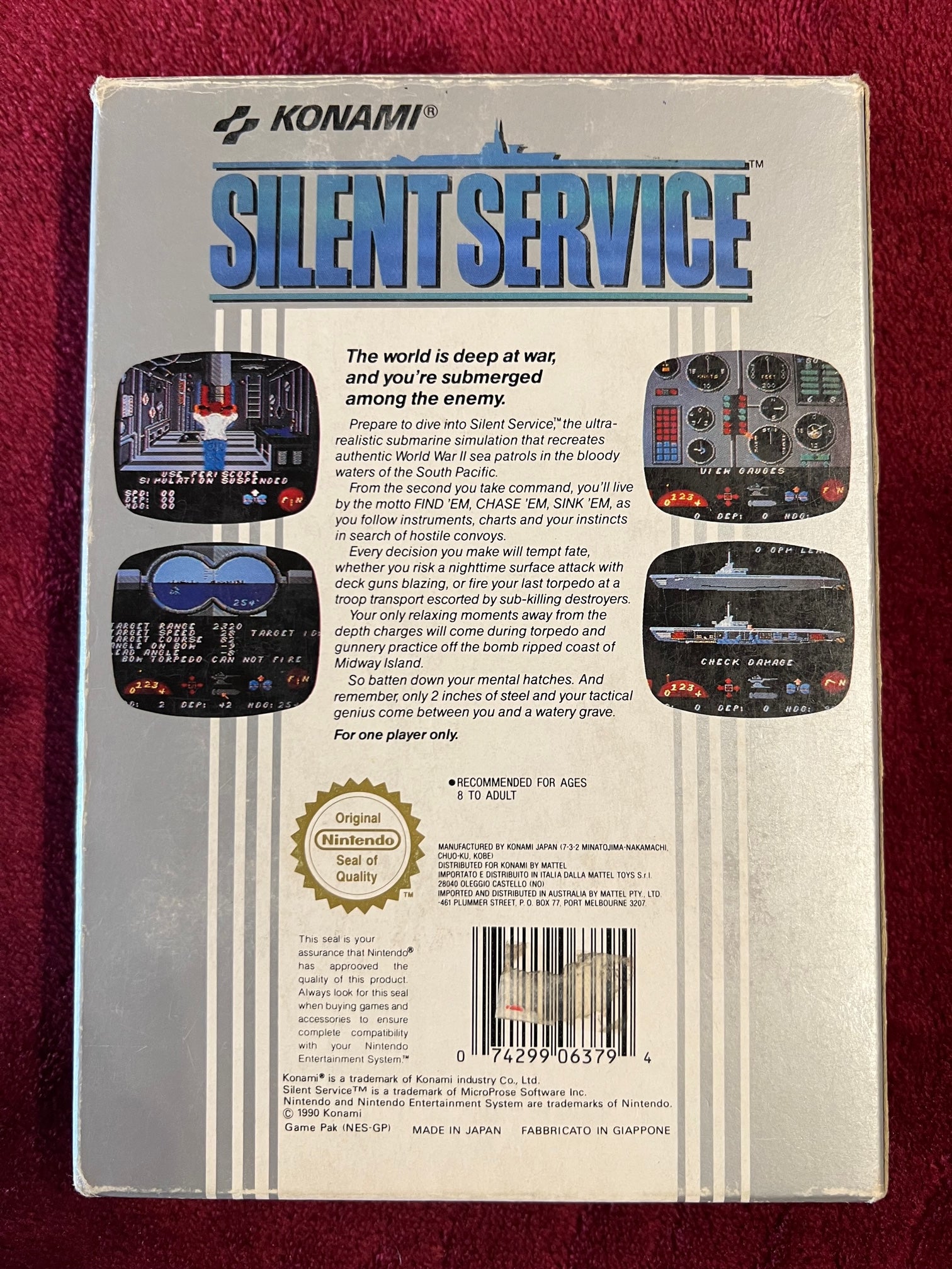 Silent Service Nintendo NES Pal A  NES-IV-ITA