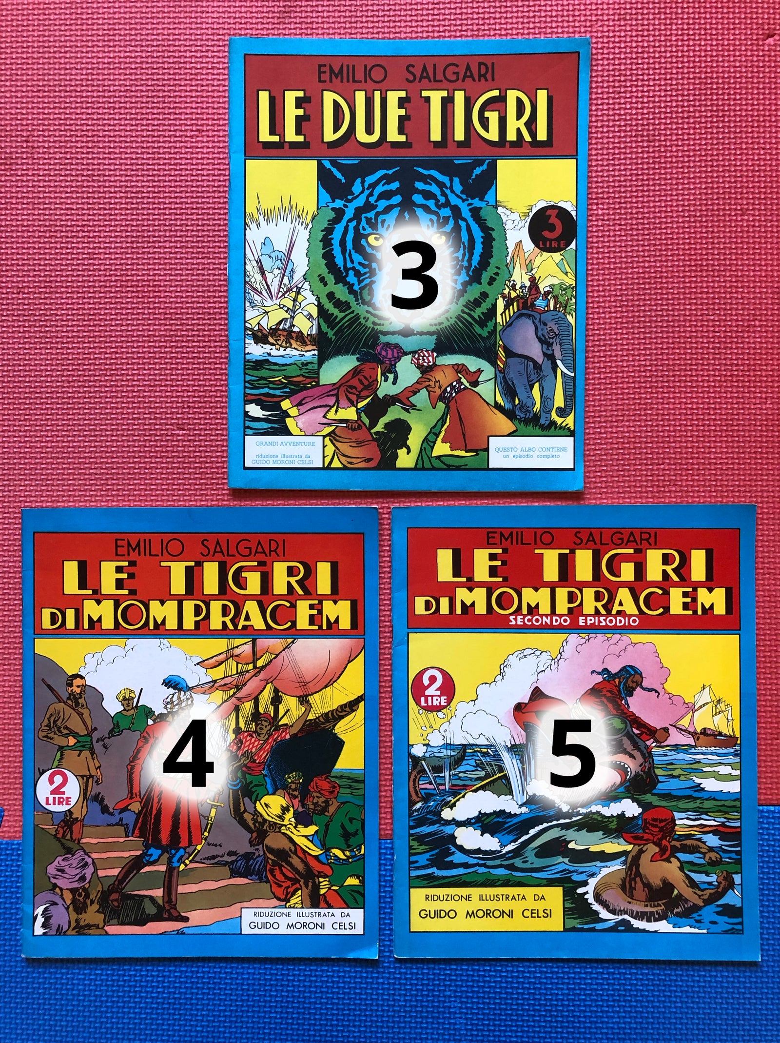 Salgari Le Tigri di Mompracen e Le due tigri 1975 ill. Moroni Celsi