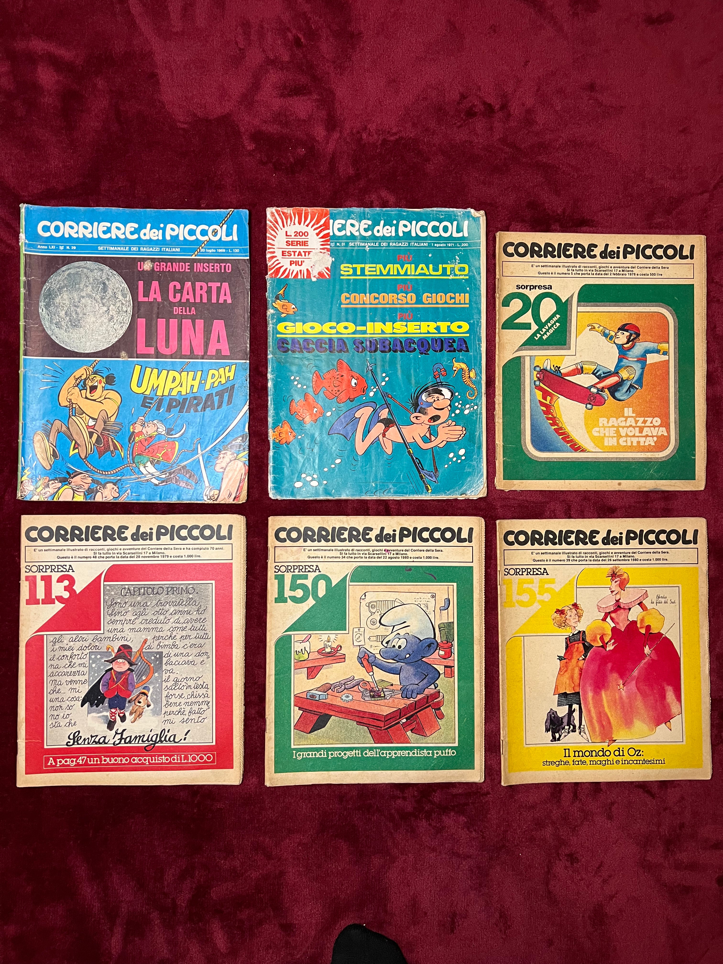 Corriere Dei Piccoli sei numeri 1969-1980